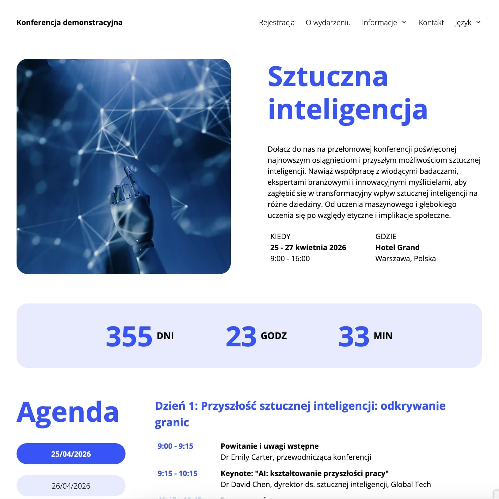 Strona internetowa wydarzenia