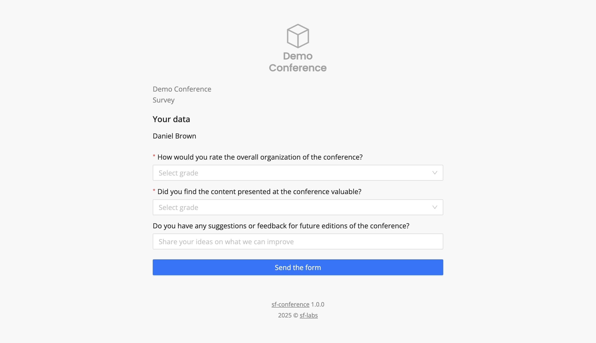 Sample post-event survey
