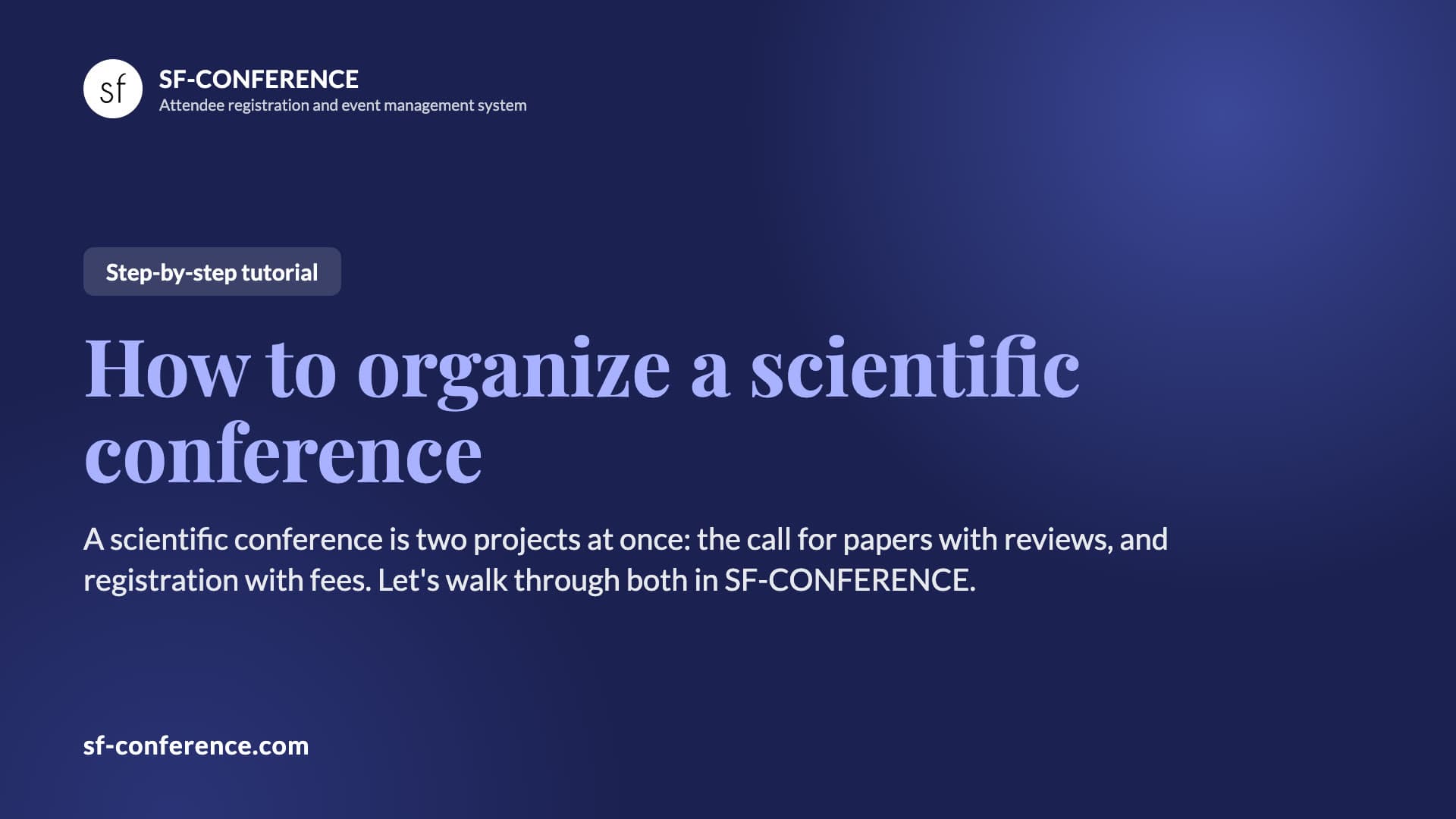 How to organize a scientific conference