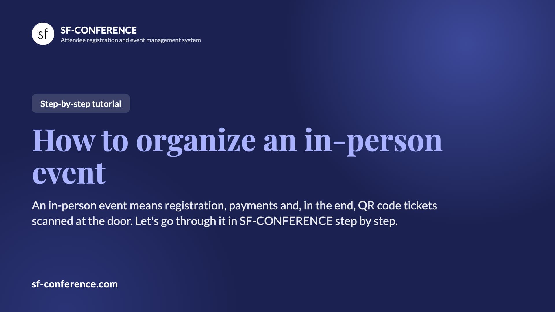 How to organize an in-person event