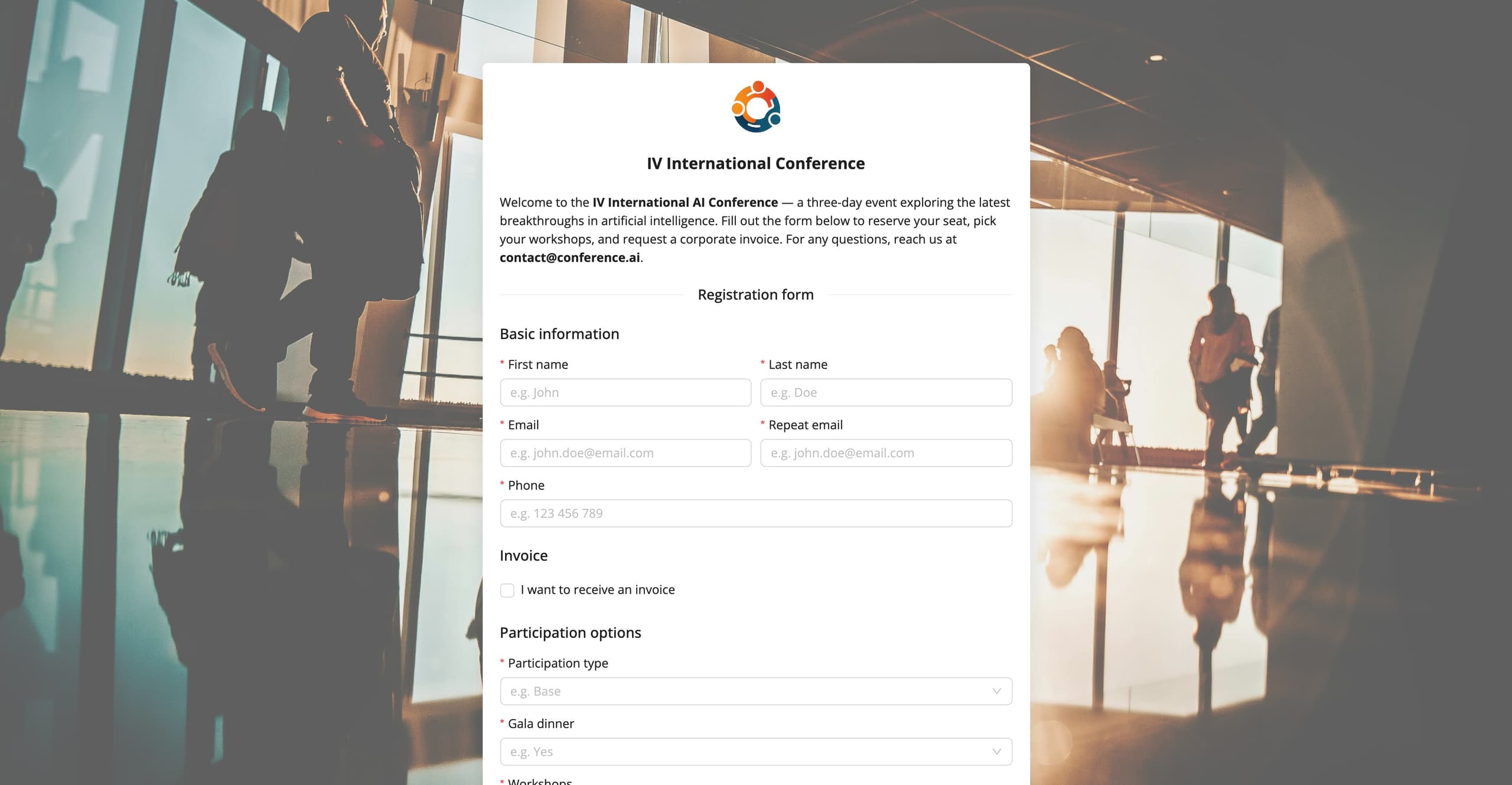 SF-CONFERENCE registration form