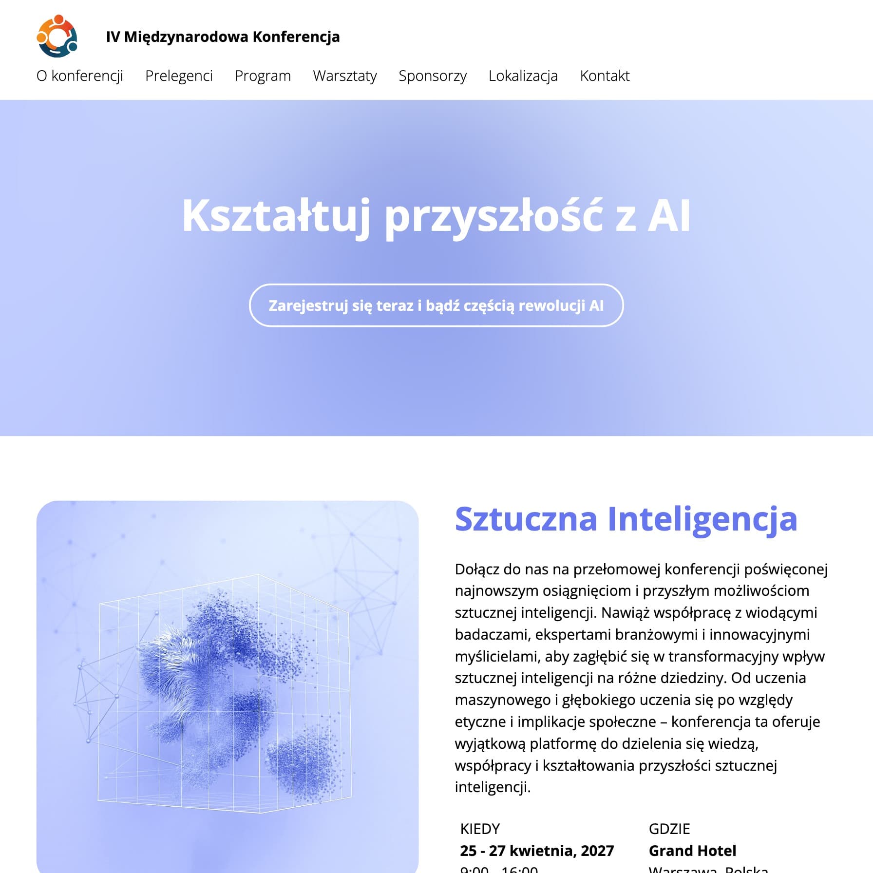 Przykładowa strona wydarzenia (dane fikcyjne)
