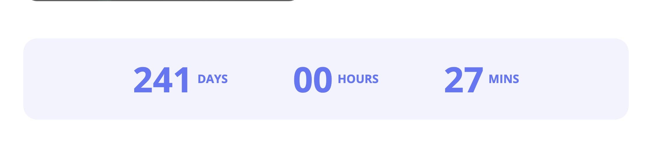 The countdown block in the panel and on the event website (fictional data)