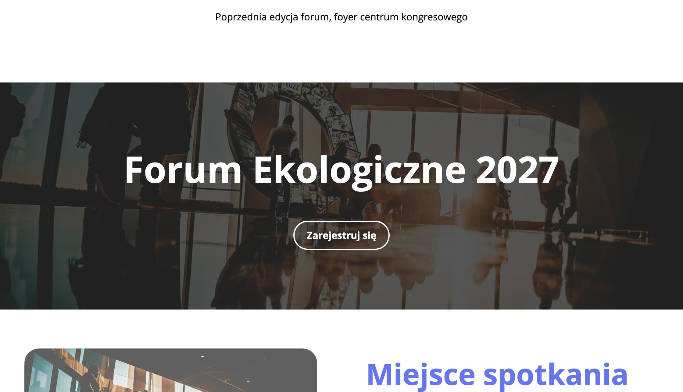 Blok obrazu na pełną szerokość w panelu i na stronie wydarzenia (dane fikcyjne)